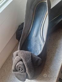 Ballerine camoscio grigie