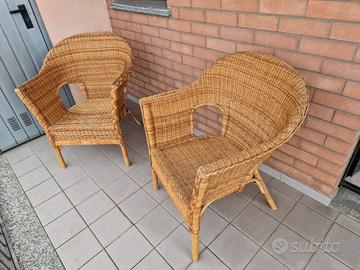 Salottino in vimini – 2 poltrone + tavolino