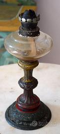 Lampada a canfino ad olio di fine 1800