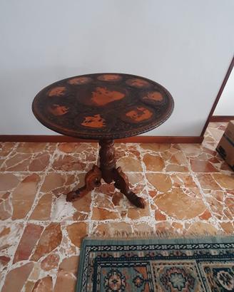 Tavolino intarsiato arredo salotto 