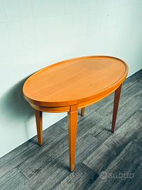 Tavolino alto ovale in faggio
