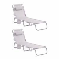Set due lettini mare/giardino 195x68x53cm  💺🌿
