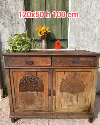antica credenza dell'Ottocento shabby industrial