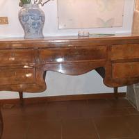 Scrivania scrittoio st.Luigi XV lastronata in noce