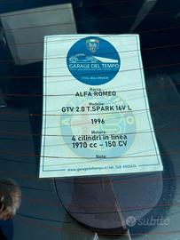 GTV  alfa romeo anno 1996 .. ASI