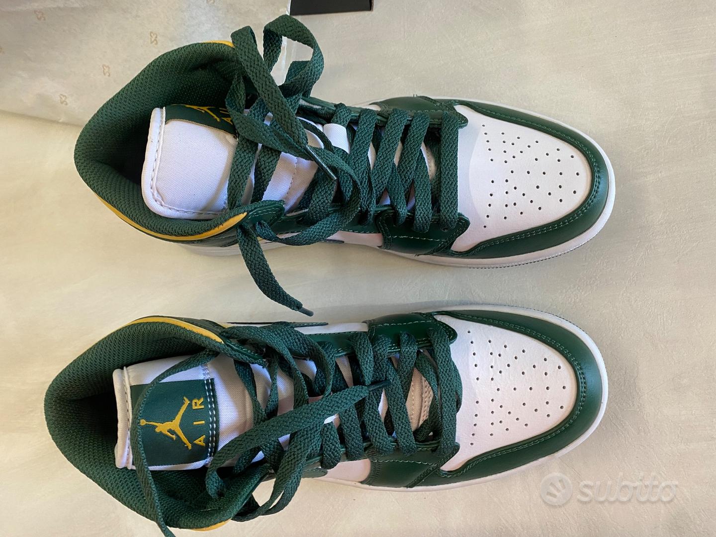 Scarpe AIR Jordan Mid 1 verde giallo bianco n. 41