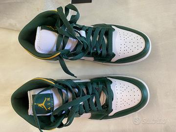 Scarpe AIR Jordan Mid 1 verde giallo bianco n. 41