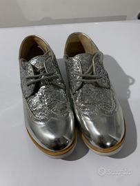 Scarpe Oxford argento n.38