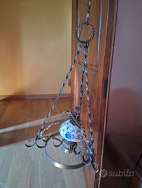 Lampadario a soffitto anni 50/70 in ferro/ceramica