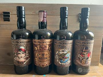 Bottiglie di gin del professore