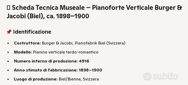 pianoforte verticale Burger & Jacobi