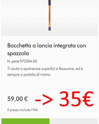 BOCCHETTA A LANCIA  CON SPAZZOLA INTEGRATA PER V15