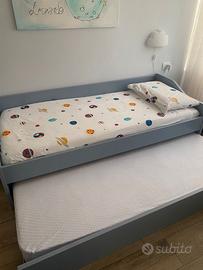 LETTO DOPPIO ESTRAIBILE E SOLLEVABILE COMPLETO