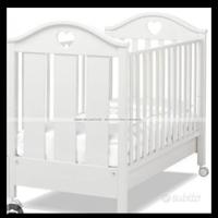 culla erbesi  con cuori legno bianca