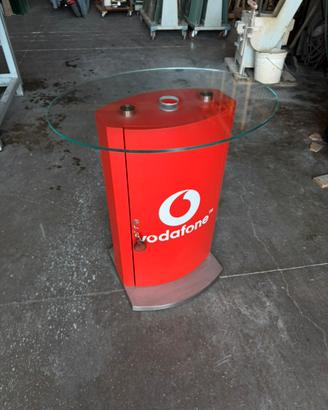 Mobile espositore Vodafone con piano in vetro