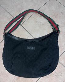 Gucci Vintage Hobo Web Stripe - Mezzaluna Tela GG