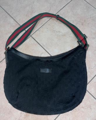 Gucci Vintage Hobo Web Stripe - Mezzaluna Tela GG