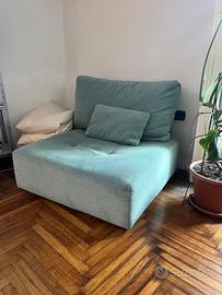 Poltrona bassa verde giada