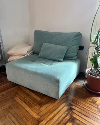 Poltrona bassa verde giada