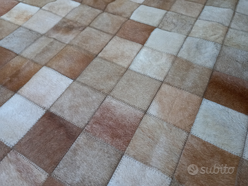 Tappeto in vera pelle patchwork