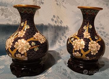 Coppia vasetti ottone lavorazione clpoisonne