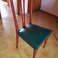 2 sedie mogano pelle e ottone