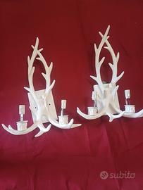 2 APPLIQUE DA PARETE CORNA ALCE CERVO