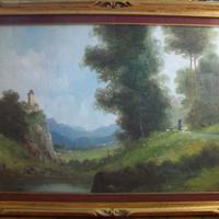 Toni Bordignon, dipinto olio, veduta Val d'Aosta