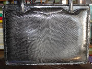 Borsa vintage in lucertola nera