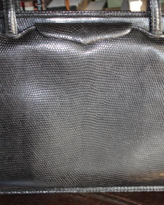 Borsa vintage in lucertola nera