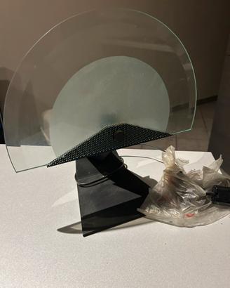 Abat Jour lampada metallo e cristallo mezza luna