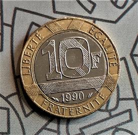 moneta 10 franchi 1990 rara