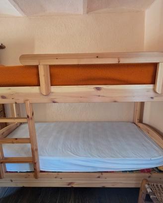 letto a castello in legno di olmo