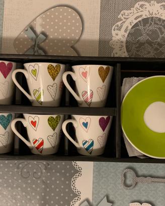 Set 6 Tazzine Caffè con Piattini - NUOVO mai usato