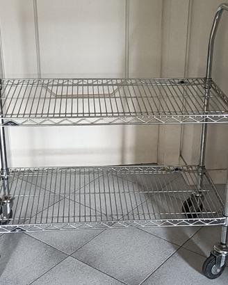 Carrello in acciaio cromato Anni 80/90 MetroDesign