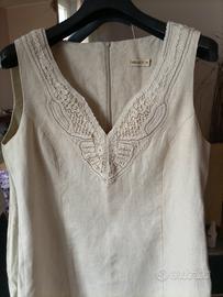 abito puro lino Select tg.48 foderata c/zip
