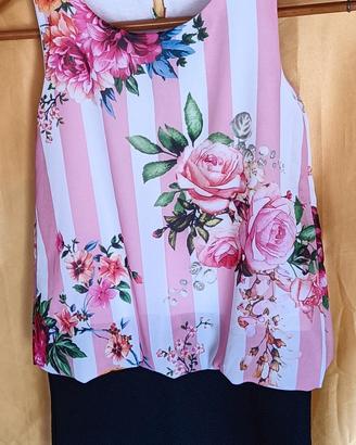 vestito bambina sbracciato anni 10/12 cotone elast
