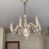 lampadario porcellana di Capodimonte