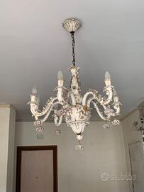 lampadario porcellana di Capodimonte