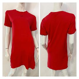 HUGO BOSS Abito maxi t-shirt rosso con logo