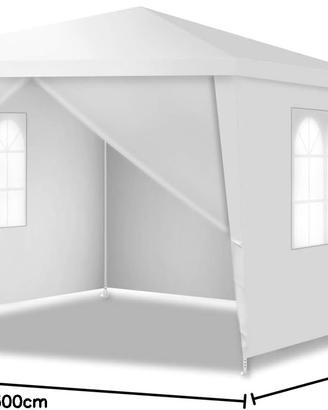 Gazebo Giardino 3x3m 4 Pareti Laterali Rimovibili