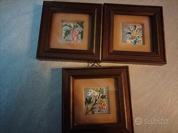 Quadretti dipinti su lamina d'argento