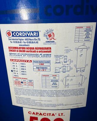 Accumulatore acqua per pompe di calore