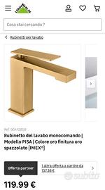 set 2 rubinetti bagno lavabo + bidè nuovi