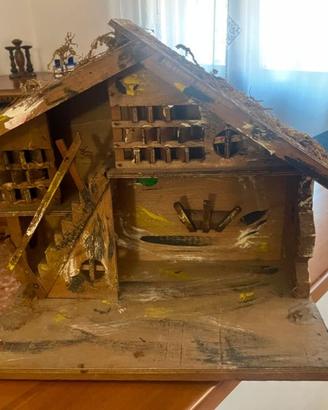 Presepio anni '70 - due stalle e animali vari