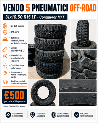 Gomme 31-10.50-15 M/T