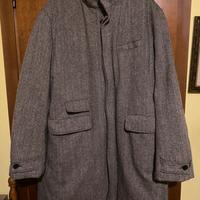 Moncler Cappotto Piumino Tweed Herringbone Uomo