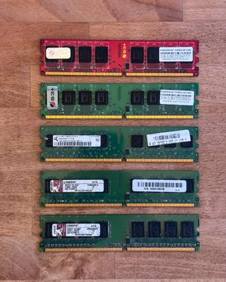 Lotto 5 Banchi RAM DDR2 Desktop Kingston S3+