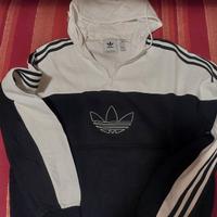 Felpa Adidas bianca e nera
