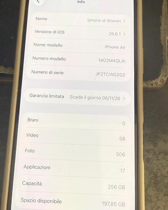 IPHONE 17 air BIANCO